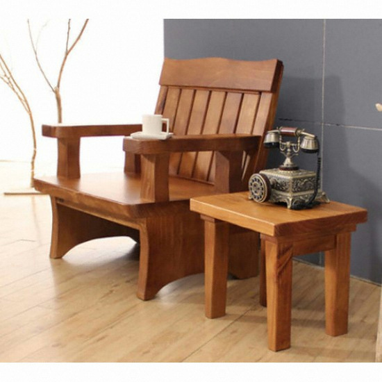  해찬솔원목이야기 소나무 통원목 소파 1인용 [네추럴]