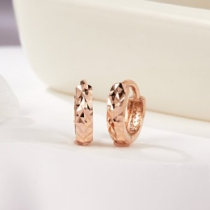 비앤비골드 14K 라운딩 다이아컷팅 원터치 링귀걸이 S 한쌍 PNE42092