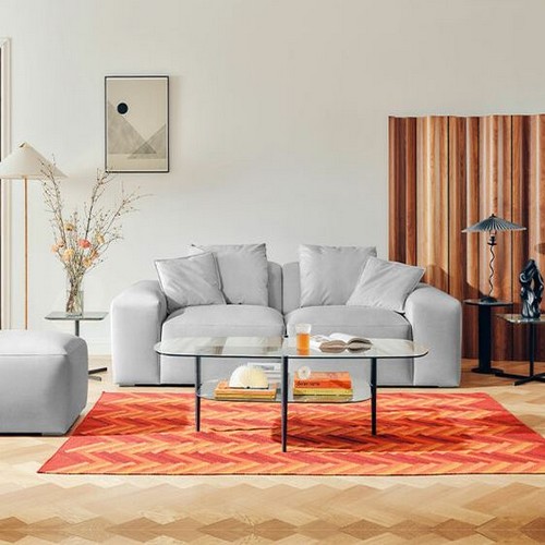 에싸 버틀러 카시미라 패브릭 소파 3인용 (스툴포함)