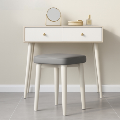 솜솜스퀘어 푹신한 PU가죽 쿠션 화장대 스툴 의자 (2개)_이미지