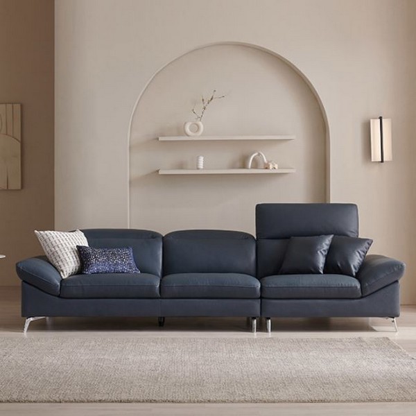 삼익가구 애버딘 헤드틸팅 천연가죽 소파 4인용 (스툴별도)_이미지