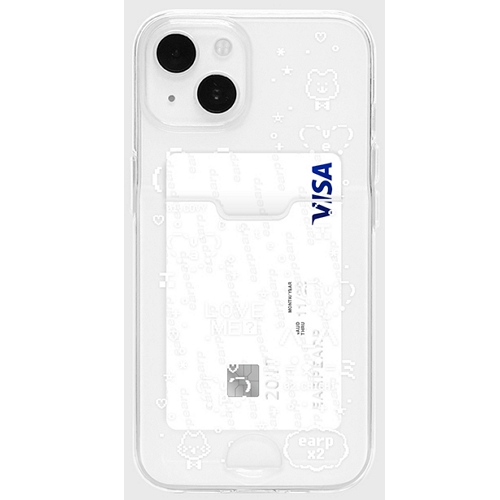 바이인터내셔널 어프어프 아이폰13 미니 EMOJI COVY CHICHI-WHITE 카드수납 젤리 케이스