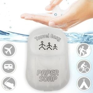 빅터상사 언제어디서나 깨끗이 휴대용 종이비누 50매 휴대용종이비누 휴대형종이비누 손세정제 기내용품