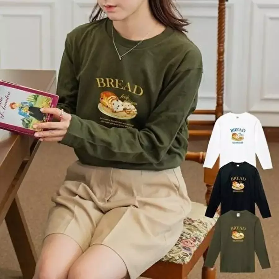 셀러허브 패션 험블 롱 기본 면 여자 긴팔 티셔츠 9202600_이미지