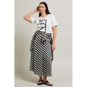 막스마라 아울렛 인트렌드 프린트 새틴 스커트 치마 블랙 화이트 ONAGRO 889555_이미지