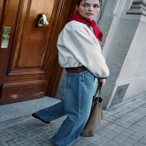 자라 TRIANGULAR 트라이앵귤러 울 반다나 레드 3244126