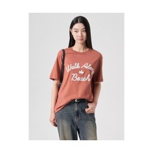 에잇세컨즈 체인 자수 반소매 티셔츠 오렌지 354742MQB8 187376_이미지