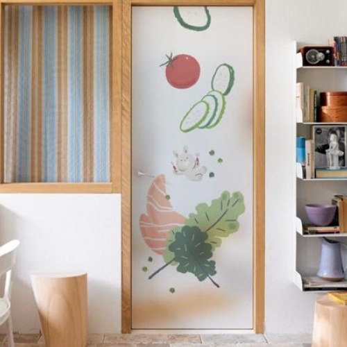 꾸밈 글라스 시트지 맛있는연어요리 gb381 [100cm x 210cm]