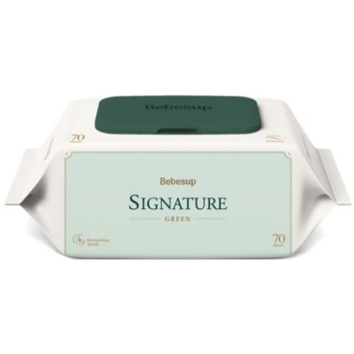 베베숲 시그니처 그린 물티슈 캡형 70매 (20팩)_이미지