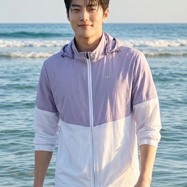 미스트랄 배색 스판 바람막이 자켓 662773 바이올렛 후드 집업 35864962_이미지