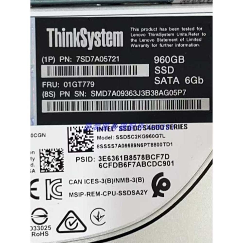 레노버 7SD7A05721 01GT779 S4600 960G SATA 2.5 SSD SR650 솔리드 스테이트 드라이브_이미지