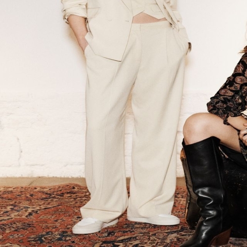 베이지 원턱 와이드핏 슬랙스 팬츠 SIPA4E017B2