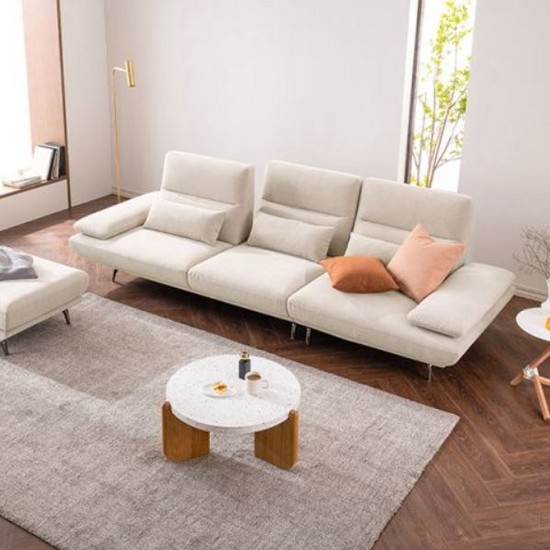 에싸 엘로이즈 스윙기능 리브 패브릭 소파 3.5인용 (스툴포함)_이미지