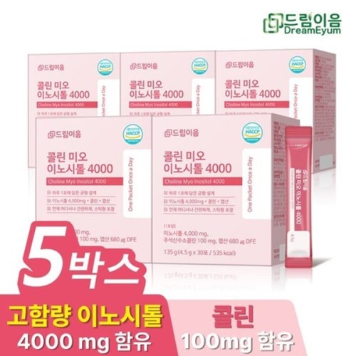 드림이음 콜린 미오 이노시톨 4000 30포 (5개)_이미지