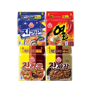 농심 진라면 순한맛 120g x 5개 + 열라면 120g x 5개 + 진짜장 135g x 4개+진짬뽕 130g x 4개_이미지