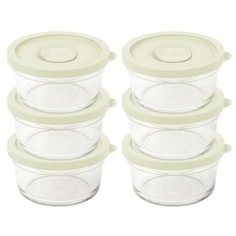<b>글라스락</b> <b>렌지</b><b>쿡</b> 촉촉한 햇밥용기 원형 코코넛 밀크 350ml