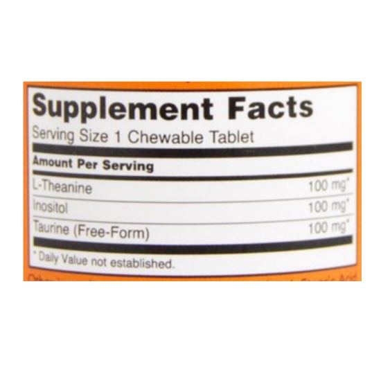 나우푸드 츄어블 L-테아닌 100mg 90정 (해외) (1개)_이미지