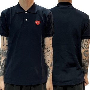 꼼데가르송 더팩토리 플레이 레드 하트 폴로 반팔티 P1T006B NAVY