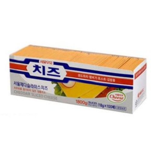 서울우유 체다 슬라이스 치즈 100매 1.8kg (1개)_이미지