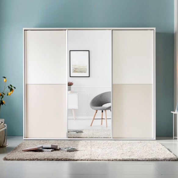 파로마 네오 카로프 슬라이딩 투톤 거울옷장 2400_이미지