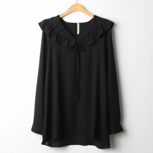 아이우먼 소프트리본블라우스 HGJ282M309 빅사이즈_이미지