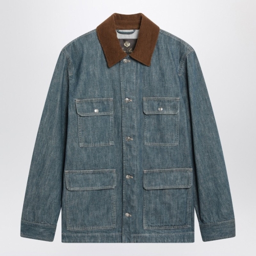 로로피아나 플랩 체스트 포켓 코브 데님 재킷 FAQ8322DE W1KR