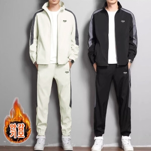 JEEP SPIRIT 남녀공용 상하의세트 기모 안감 트레이닝세트 츄리닝세트 JPD0032