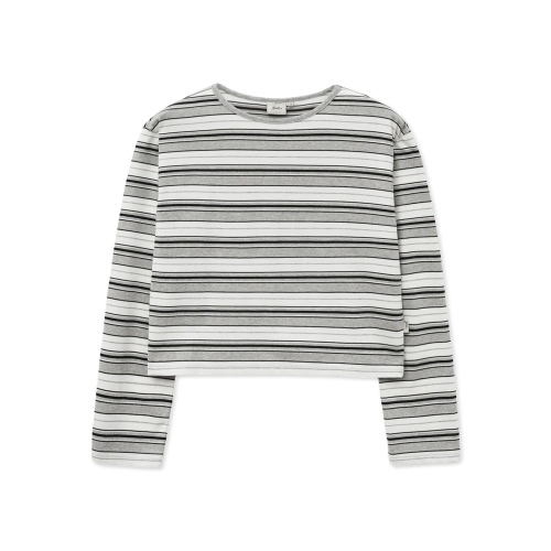 예일 여성용 멀티 스트라이프 크롭 롱슬리브 YFS1LS202AGR