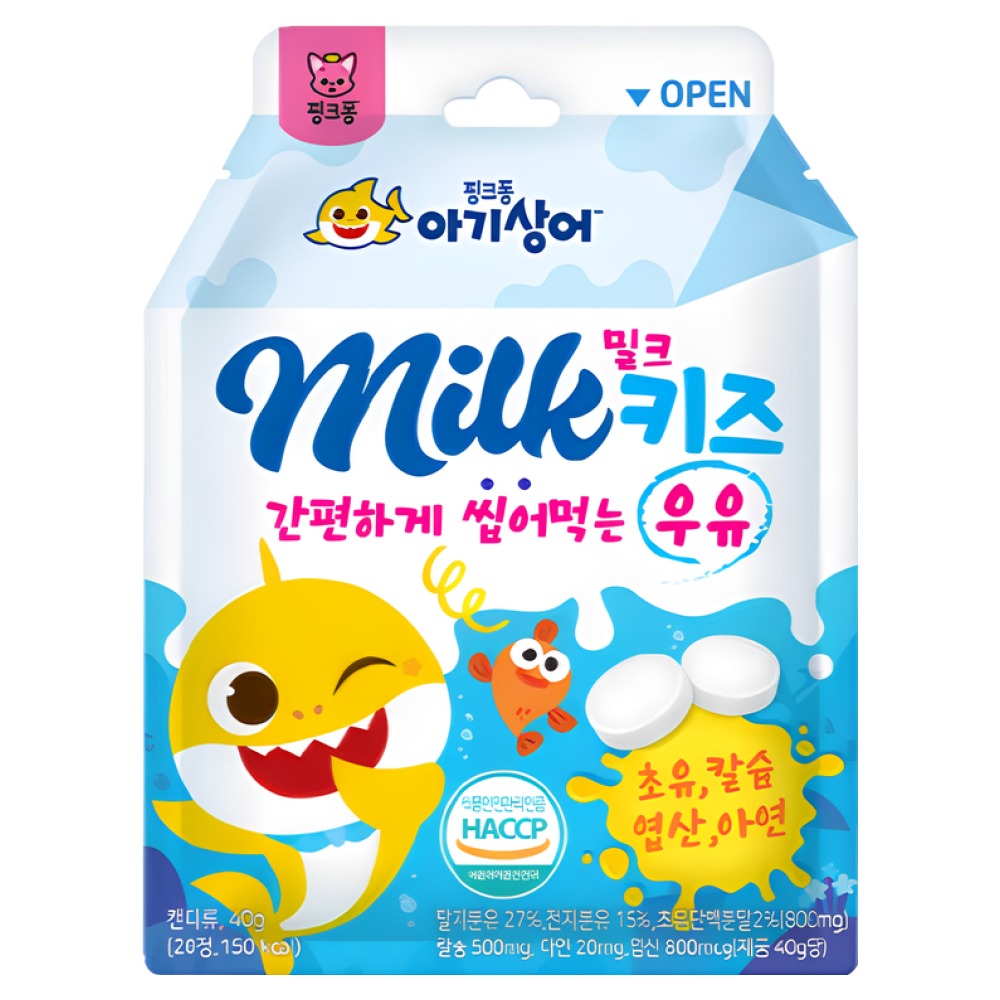  에스엠바이오 핑크퐁 아기상어 밀크키즈 40g [3개]