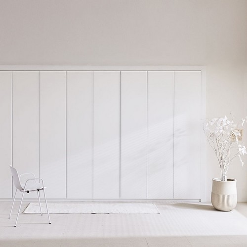 장인가구 드로잉 무광 여닫이 붙박이장(150cm)