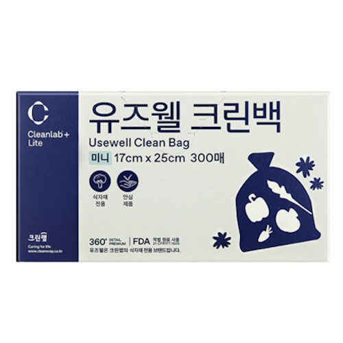 크린랲 유즈웰 크린백 17x25cm (미니) 300매이미지입니다. 누르면 해당 게시물로 새창이동합니다.