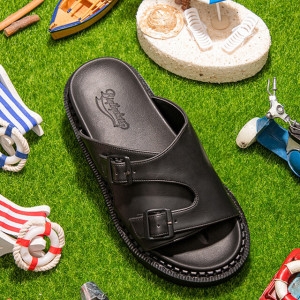 2257 빌바오 비건레더 4cm 슬라이드 밴타블랙