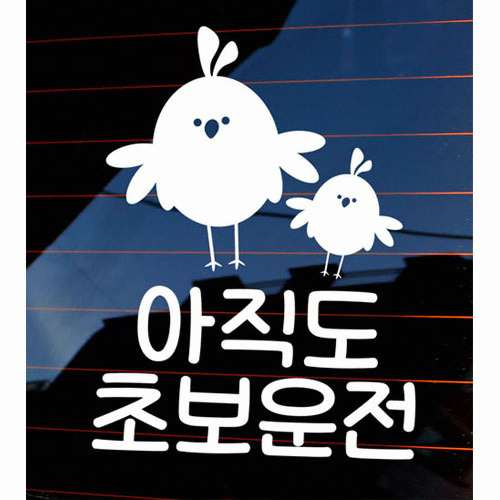 뭉키월드 초보운전 병아리새 아직도 초보운전 스티커 LSC-660 (반사)_이미지