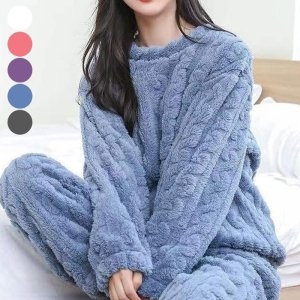 오노마 ONM 여성 겨울 극세사 꽈배기 수면바지 시보리 잠옷바지 11328851_이미지