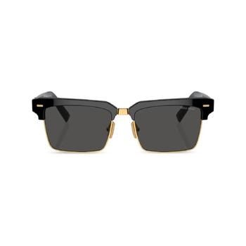 미우미우 레터링 로고 스퀘어 프레임 선글라스 SMU10Z1AB5S0