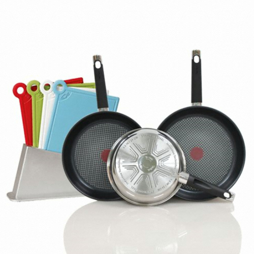 테팔 ㅤ스텐 이모션 프라이팬 3종세트 (팬24,28,30+도마4P)_이미지