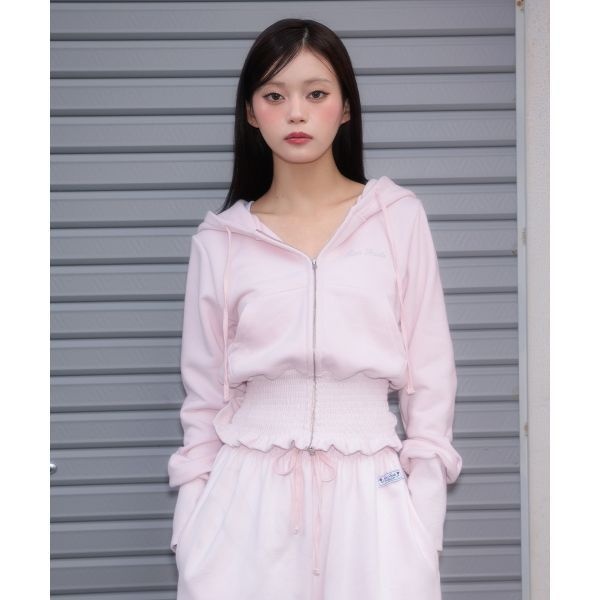 로제프란츠 ROSEFRANTZ Smoke Ruffle Hood Zip-Up Pink RSTSPHD01P1 123204_이미지