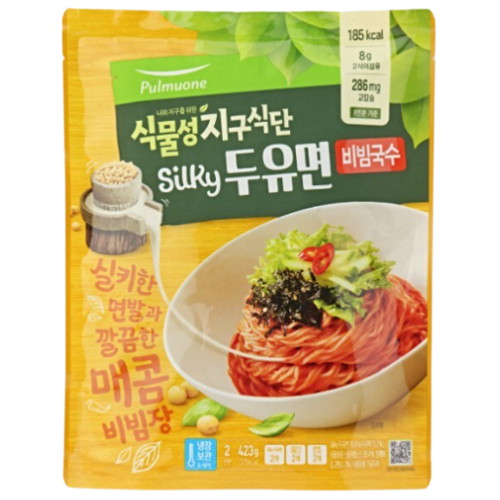 풀무원 식물성지구식단 silky 두유면 비빔국수 2인분 423g이미지입니다. 누르면 해당 게시물로 새창이동합니다.