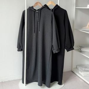 아이우먼 빅사이즈후드원피스 T195L411 키싱끈후드루즈롱원피스 SM