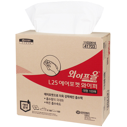 유한킴벌리 와이프올 L25 에어포켓 와이퍼 대형 (600매)