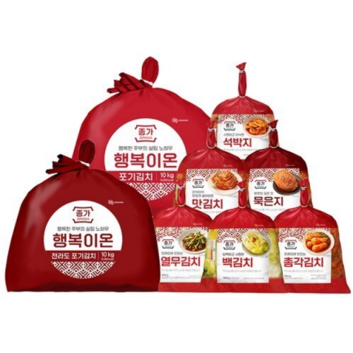 행복이온 포기김치 10kg + 별미김치 6종 골라담기