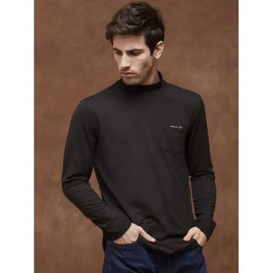 그렉노먼 남성 양기모 웜테크 하프넥 블랙 _HMG18-TS301 842796