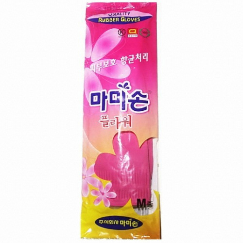 마미손 ㅤ플라워 고무장갑 (중) (4켤레)_이미지