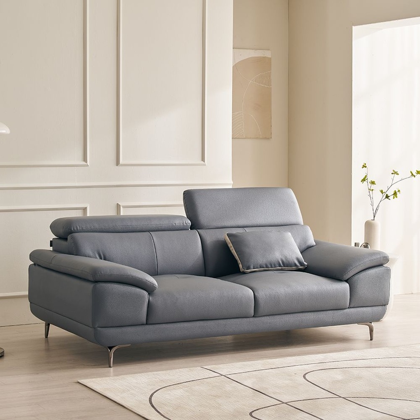 일마레하우스 키엘 무빙 헤드레스트 가죽 소파 3인용_이미지