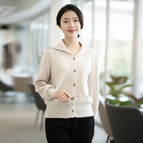 모슬린 엄마옷 카라 니트티 가디건 VC515444 중년여성의류/50대/60대/마담/빅사이즈/할머니옷_이미지