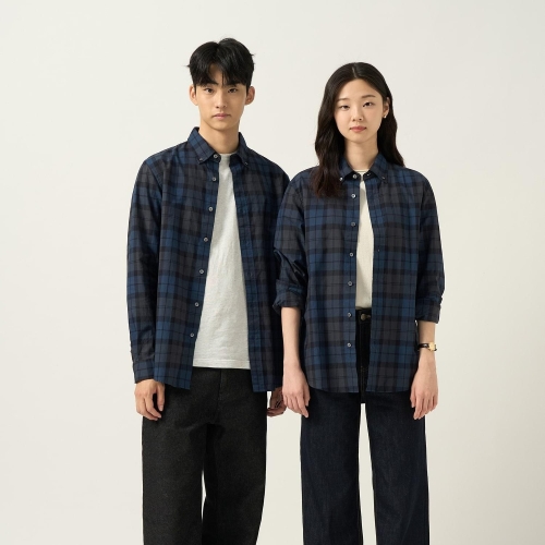 빈폴 멘 FW25남녀공용 블랙워치 체크 셔츠 애쉬 BC5864C114