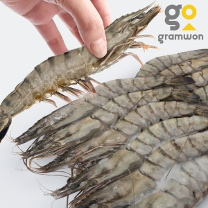 그램원 블랙타이거 새우 12미 500g 대하 중하 소금구이 킹타이거새우 킹블랙타이거_이미지