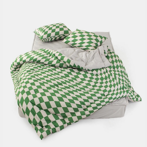 도르모르 웨이브 체커보드 마이크로 차렵이불세트 (퀸 Q)_이미지