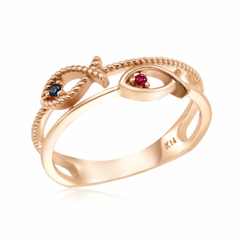 비앤비골드 KT알파 쇼핑 온라인 14K 더블 물고기 언발 두줄 반지 NPR39484 일상이 알파가 되다 KT알파 쇼핑_이미지