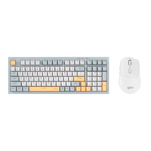 지클릭커 OFFICEPRO WMK50 사일런스 M 98 무선 키보드 마우스 세트 (Navy Blue)_이미지